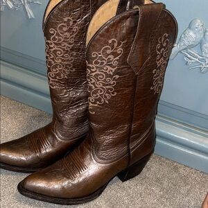 Shyanne Brown Metallic Crackle boots